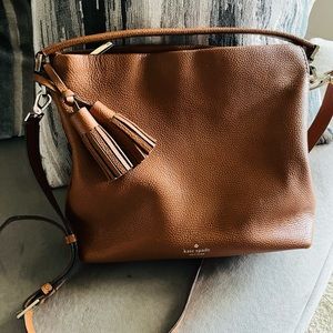 Kate Spade Natalya Orchard Street small Pebble Leather Camel calfskin